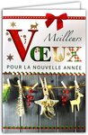 Carte avec enveloppe meilleurs vœux pour la nouvelle année doré collage en bois