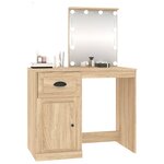 vidaXL Coiffeuse avec LED chêne sonoma 90x50x132 5cm bois d'ingénierie