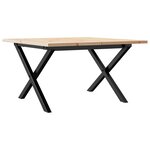 vidaXL Table basse cadre en X 60x60x40 cm bois de pin massif et fonte