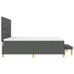 vidaXL Lit à Sommier avec Matelas & Banc Gris Foncé 180x200 cm Tissu