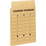 Paquet de 50 pochettes kraft courrier intérieur 3 soufflets 260 x 330 mm 120 g