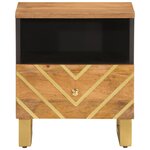 vidaXL Table de chevet marron et noir bois de manguier solide