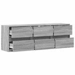 vidaXL Meuble TV mural avec lumières LED sonoma gris 130x31x45 cm
