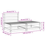 vidaXL Canapé de jardin sans accoudoirs repose-pieds bois pin imprégné
