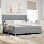 Lit à ressorts vidaXL avec matelas en gris clair  200x200 cm  tissu