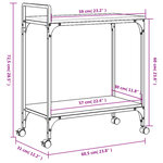 vidaXL Chariot de cuisine sonoma gris 60 5x31x72 5cm bois d'ingénierie