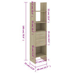 vidaXL Bibliothèque Chêne sonoma 40x35x180 cm Bois d’ingénierie