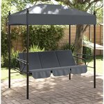 vidaXL Balancelle de jardin avec auvent gris foncé acier