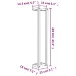 vidaXL Porte-serviette Blanc 23x18x110 cm Bois de pin massif