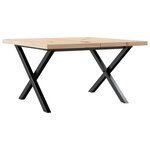 vidaXL Table basse cadre en X 60x60x40 5cm bois de pin massif et fonte