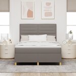 vidaXL Lit à ressorts avec matelas Taupe 160x200 cm Tissu