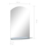 vidaXL Miroir mural avec étagère 40x60 cm Verre trempé