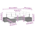 vidaXL Ensemble de canapé de jardin 6 pièces avec coussins en poly rotin noir