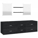vidaXL Ensemble de meubles salle de bain 5 Pièces noir bois d'ingénierie