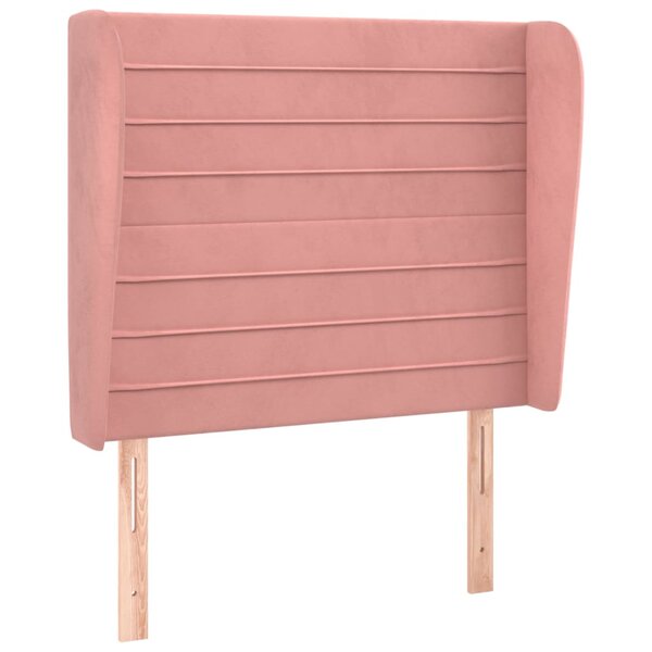 vidaXL Tête de lit avec oreilles Rose 83x23x118/128 cm Velours