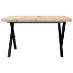 vidaXL Table basse cadre en X 60x60x40 5cm bois de pin massif et fonte