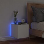 vidaXL Meuble TV mural avec lumières LED blanc 30 5x35x30 cm