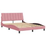 vidaXL Cadre de lit avec tête de lit Rose 120x200 cm Velours
