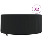 vidaXL Housses de salon de jardin 2 Pièces Ø 182x71 cm 420D tissu oxford