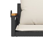 vidaXL Balancelle avec coussins noir 63x62x40 cm résine tressée