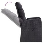vidaXL Set de jardin de 5 pièces avec coussins en poly rotin noir et acacia