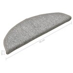 vidaXL Tapis de marches d'escalier 15 Pièces Gris clair 56x17x3 cm