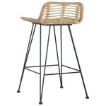 vidaXL Chaises de bar lot de 2 rotin Naturel