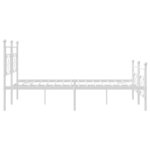 vidaXL Cadre de lit métal sans matelas et pied de lit blanc 193x203 cm