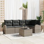 vidaXL Ensemble de 5 Canapés de Jardin avec Coussins en Rattan Poly Noir