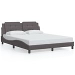 vidaXL Cadre de lit avec LED sans matelas gris 160x200 cm
