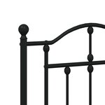 vidaXL Cadre de lit métal sans matelas avec pied de lit noir 183x213cm