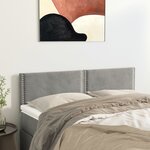 vidaXL Têtes de lit 2 Pièces Gris clair 72x5x78/88 cm Velours