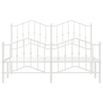vidaXL Cadre de lit métal sans matelas et pied de lit blanc 140x190 cm