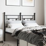 vidaXL Tête de lit métal noir 120 cm