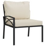 Salon de jardin meuble d'extérieur ensemble de mobilier 6 pièces avec coussins sable acier 02_0016942
