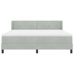 Lit box spring vidaXL avec matelas Gris clair 180x200 cm Velours