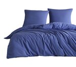 Parure de lit bleue unie 140 x 200 cm