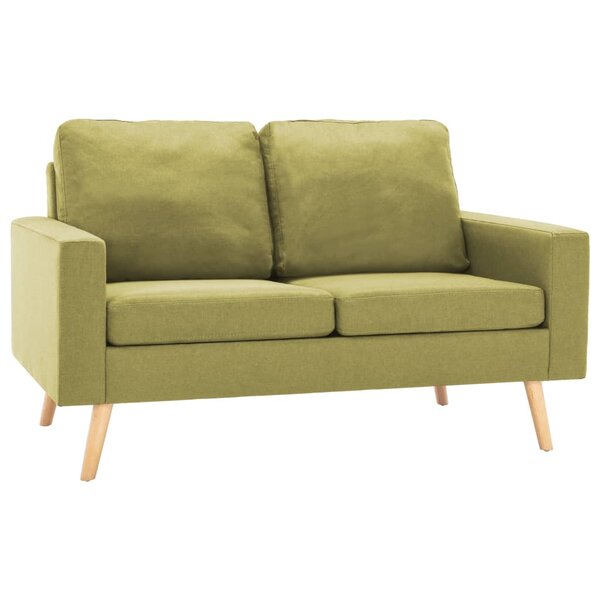 vidaXL Canapé à 2 places Vert Tissu