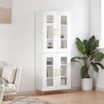 vidaXL Buffet haut Blanc 69 5x34x180 cm Bois d'ingénierie