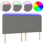 vidaXL Tête de lit à LED Gris foncé 200x5x118/128 cm Tissu