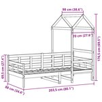 vidaXL Lit de jour avec toit sans matelas 80x200 cm bois massif