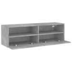 vidaXL Meuble TV mural gris béton 100x30x30 cm bois d'ingénierie