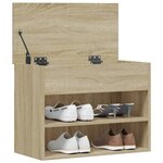 vidaXL Banc à chaussures Chêne sonoma 60x30x45 cm Bois d’ingénierie