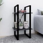 vidaXL Bibliothèque à 2 niveaux gris 40x30x70 cm bois d'ingénierie