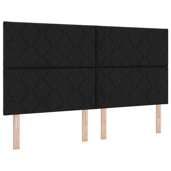 vidaXL Tête de Lit Design Blocs en Diamant Noir 180 cm Tissu