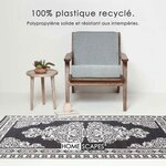 Tapis extérieur terrasse réversible - Tapis de jardin imperméable résistant UV - Motif persan - Noir - 119x186 cm - HOMESCAPES