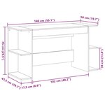 vidaXL Bureau chêne marron 140x50x75 cm bois d'ingénierie