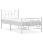 vidaXL Cadre de lit métal sans matelas avec pied de lit blanc 90x190cm
