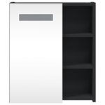 vidaXL Armoire de salle de bain à miroir avec LED noir 45x13x52 cm