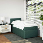 vidaXL Sommier à lattes de lit avec matelas Vert foncé 90x190 cm